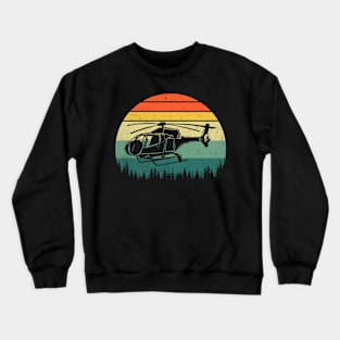 Helicopter Pilot Retro Vintage Crewneck Sweatshirt